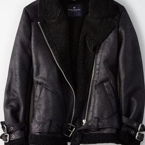 Faux-suede Moto Jacket